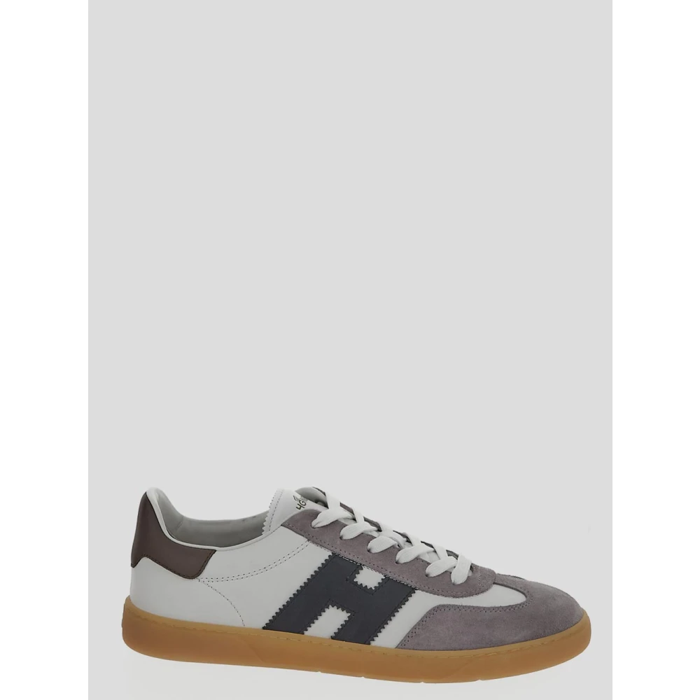 Hogan Leren Vetersneaker Gray Heren