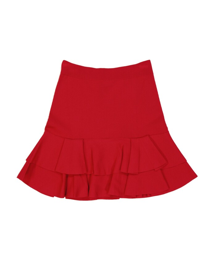 red-stretch-skirt-elegant-style