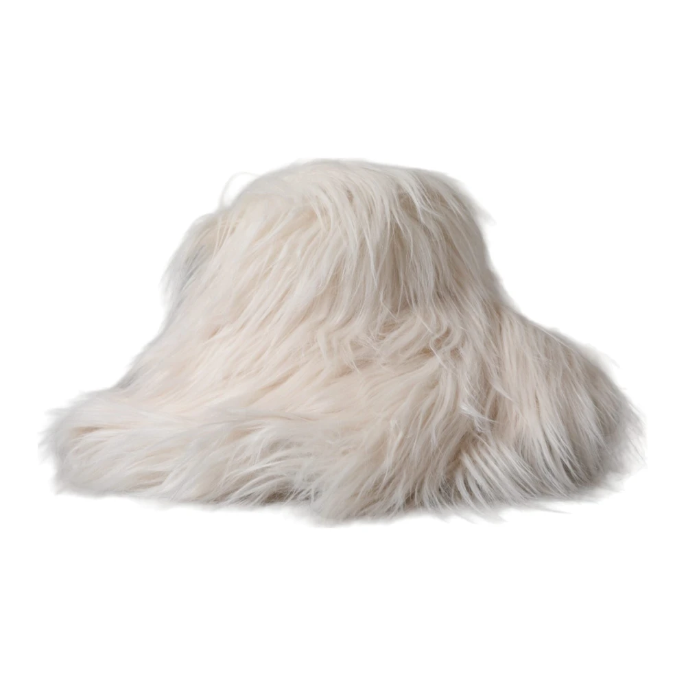 Dolce & Gabbana Off White Acryl Bont Emmer Hoed White Unisex