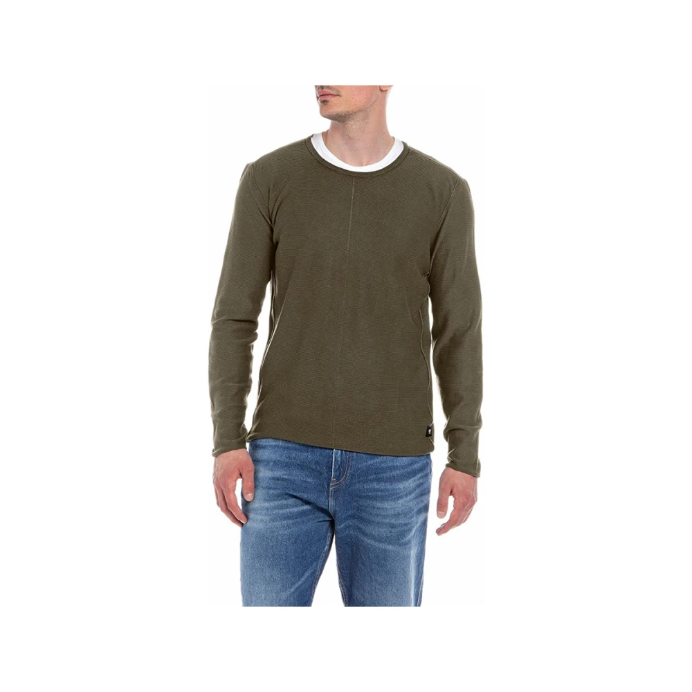 Replay Heren Gebreide Trui Ronde Hals Green Heren