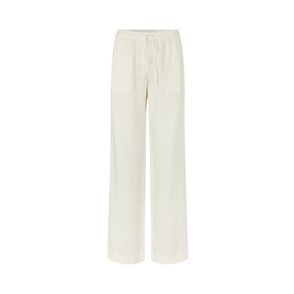 Samsøe Linnen Broek Met Rechte Pijp Beige Dames
