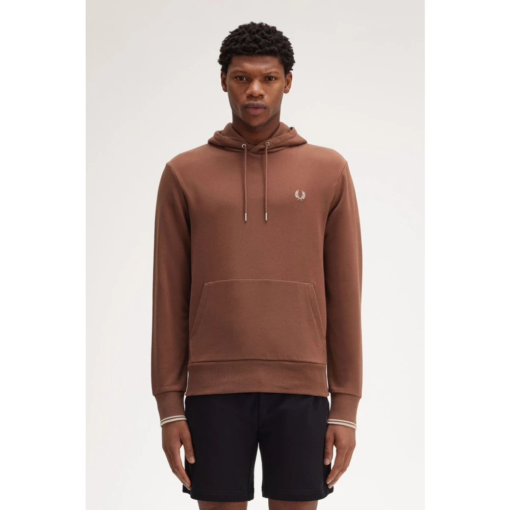 Fred Perry Bruine Hoodie Sweatshirt Brown Heren