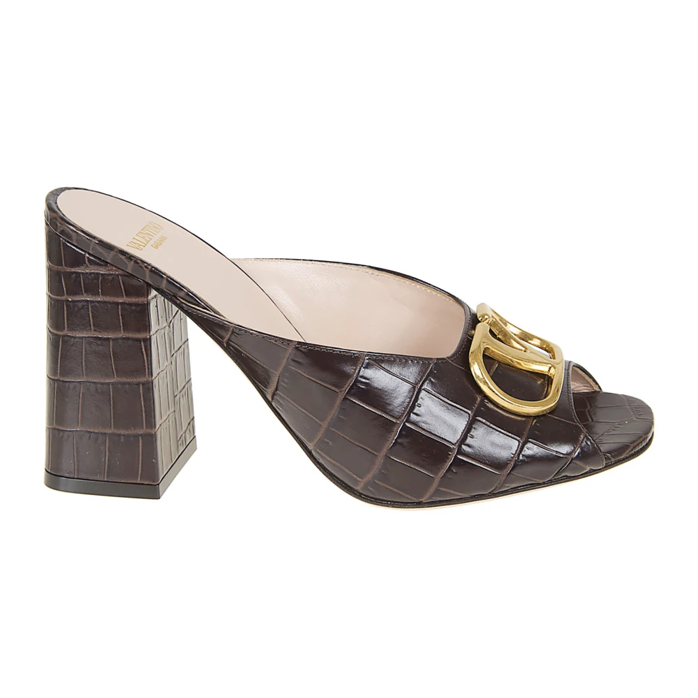 Valentino Garavani Donna Marrone - Vlogo Signature Slide Sandal - Shoes - 39 Eu