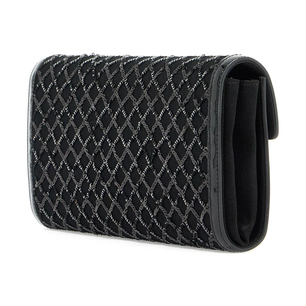 Roger Vivier Diamanten Pailletten Enveloppe Clutch Black Dames