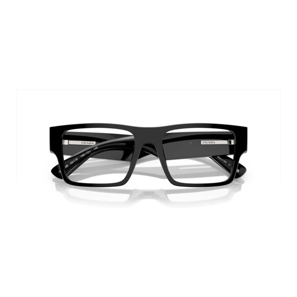 Prada Rechthoekige bril met gewaagd ontwerp Black Heren