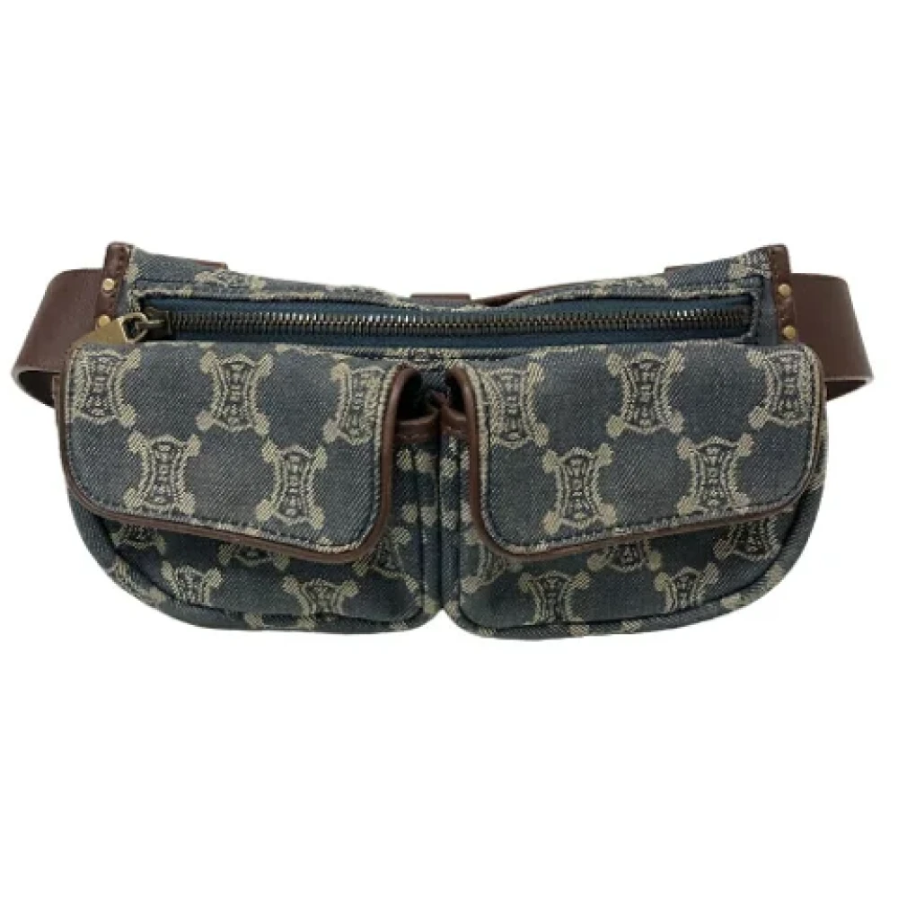 Celine Vintage Pre-owned Denim crossbody-bags Blue Dames