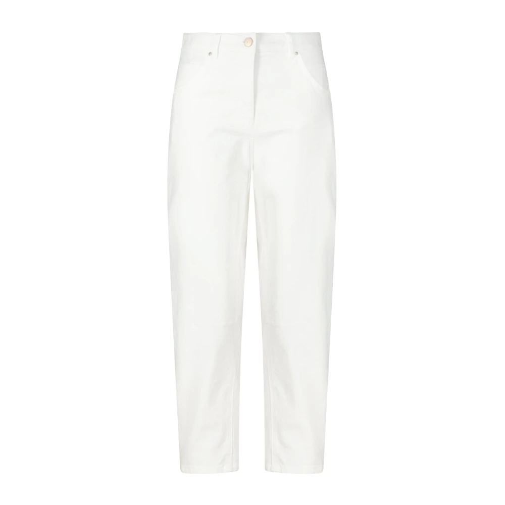 LUISA CERANO Losvallende Cropped Denim Jeans White Dames
