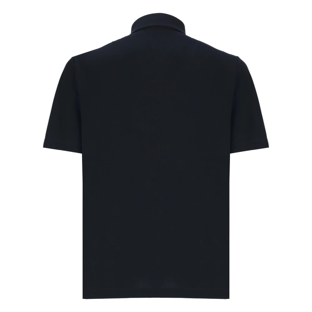Zanone Blauw Katoenen Poloshirt met Kraag Blue Heren