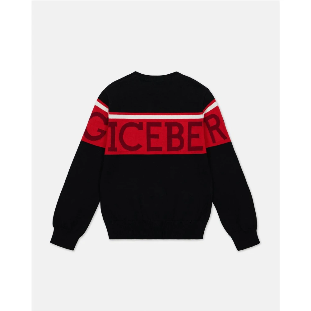 Iceberg Kids -Black long-sleeved crew-neck sweater Black Heren