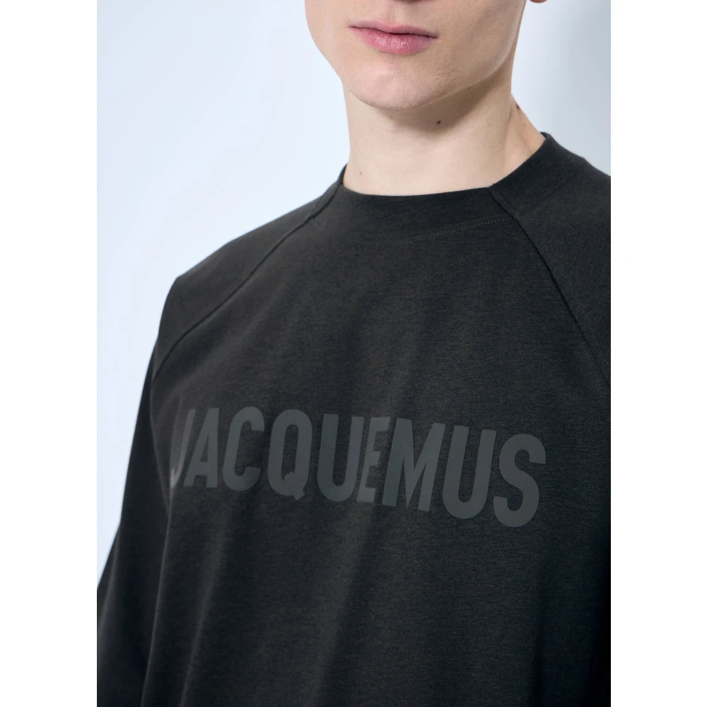 Jacquemus Logo Motief Katoenen T-shirt Brown Heren