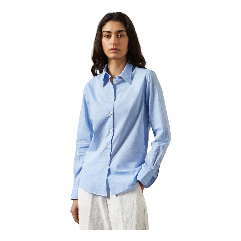 Massimo Alba Muslin Cotton Regular Fit Overhemd Blue Dames
