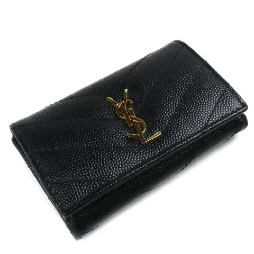 Saint Laurent Vintage Pre-owned Leather wallets Black Dames