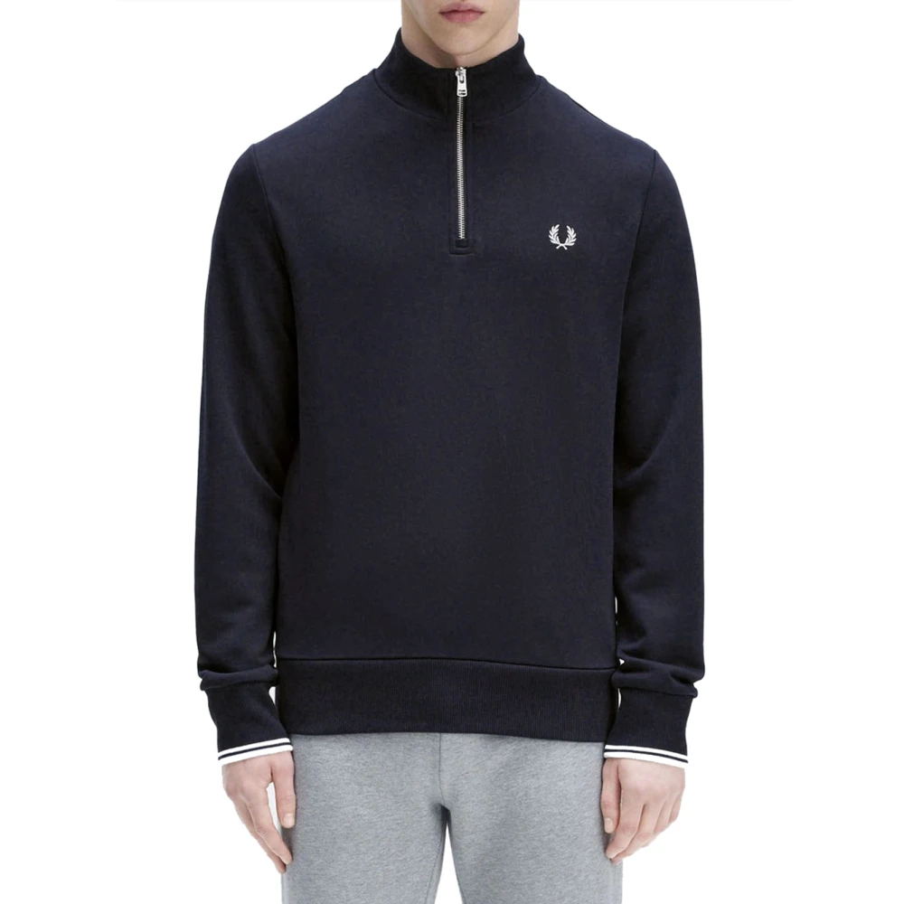 Fred Perry Men's Blue Sweatshirts, Xl, Half Zip Sweatshirt