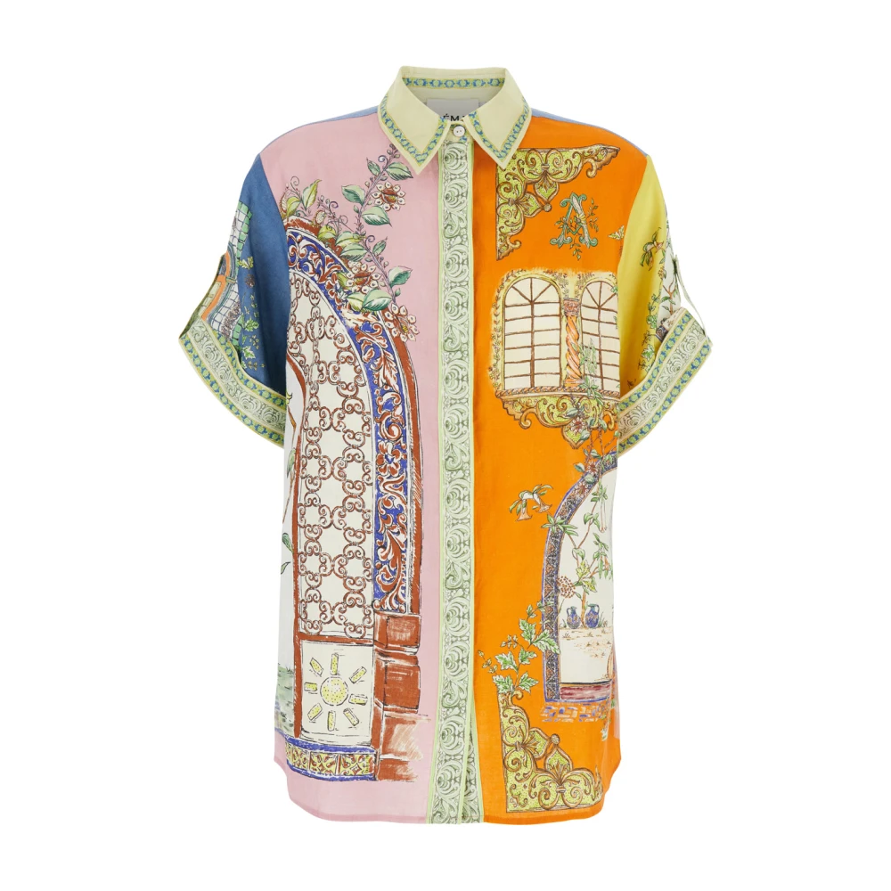 Alemais Multicolor Linnen Shirt met Grafische Print Multicolor Dames