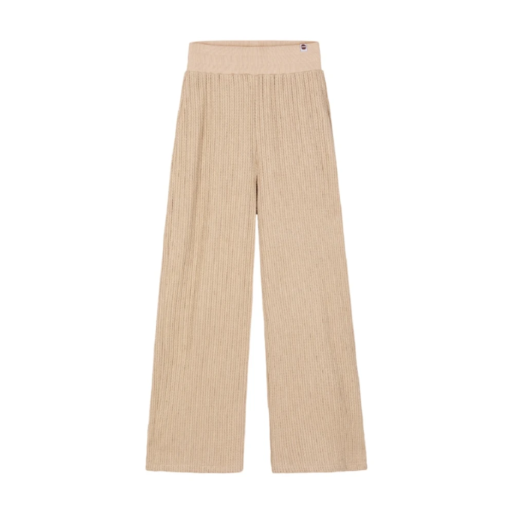 Colmar Beige Gebreide Broek Trendy Sporty Palazzo Beige Dames