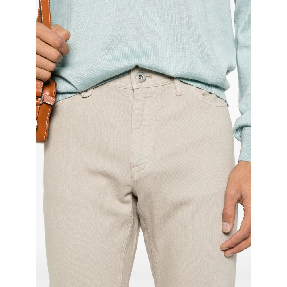 Brioni Klassieke Denim Jeans Gemaakt in Italië Beige Heren