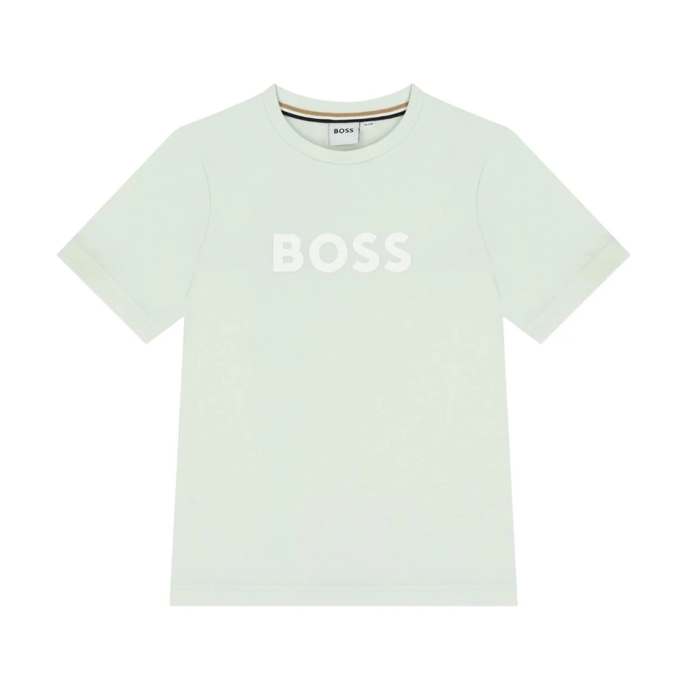 Hugo Boys Green Kids Short Sleeve T-Shirts, 14 Y, Logo T-Shirt