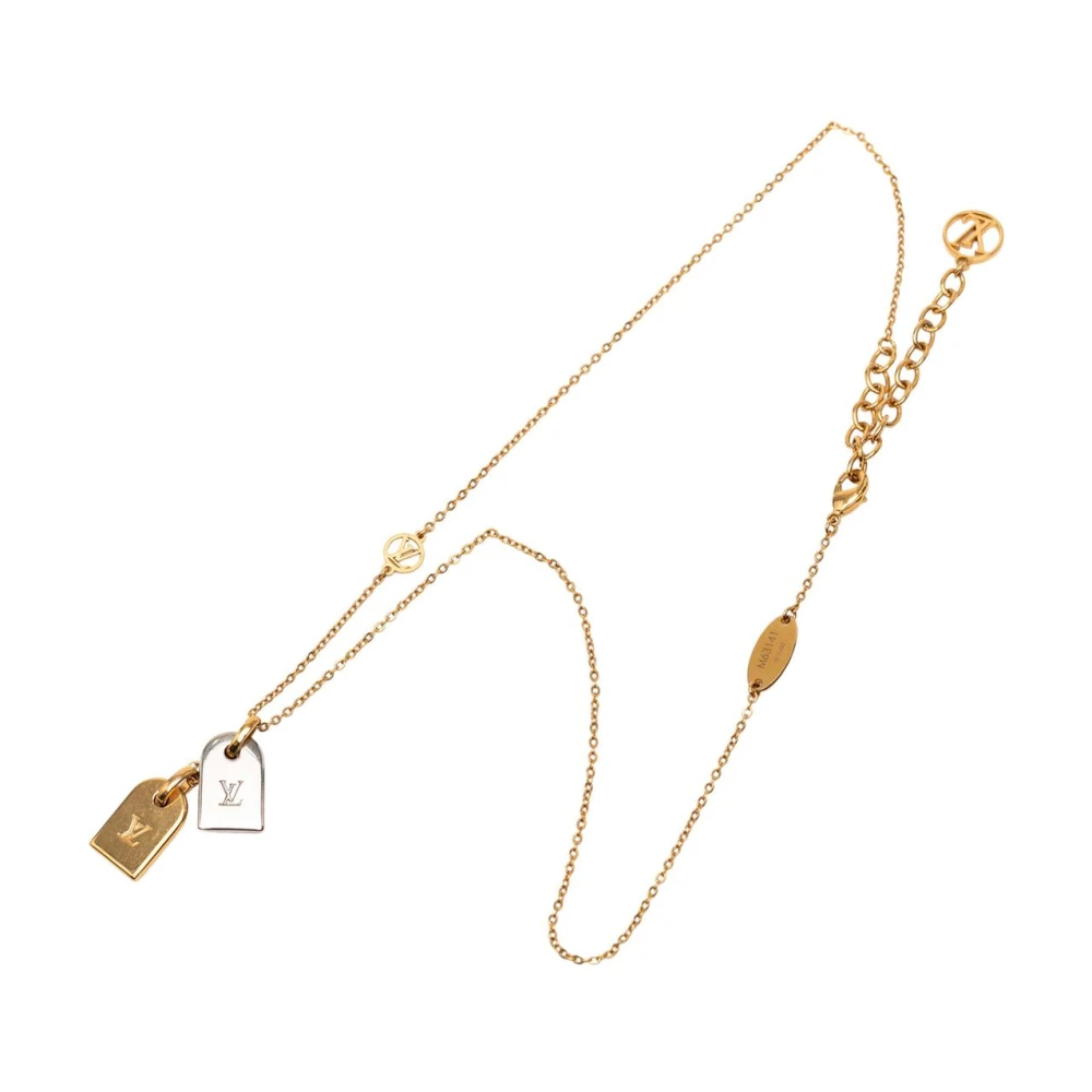 Louis Vuitton Vintage Women's Yellow Pre-Owned Chain Necklace With Charms