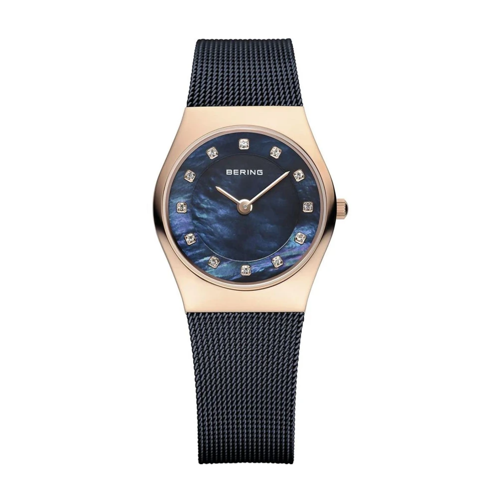Bering Women's Blue Stainless Steel Dress Watch With Mesh Strap