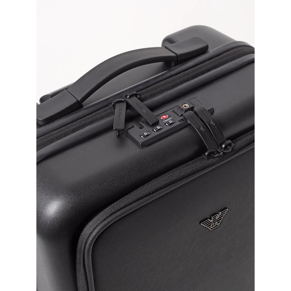 Emporio Armani Zwarte Koffers voor Stijlvolle Reizigers Black Heren