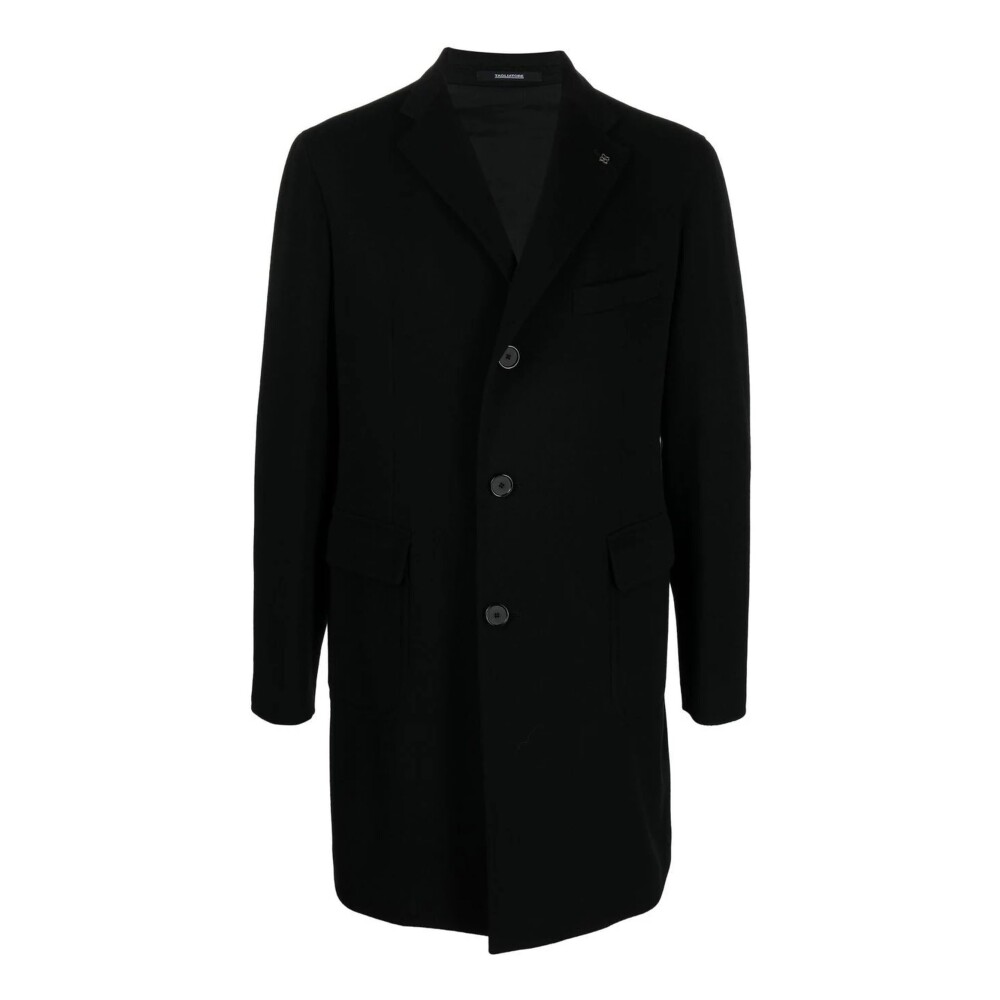 ジャケット Tagliatore Black/white wool blend single-breasted coat Tagliatore Black/white wool blend single-breasted coat