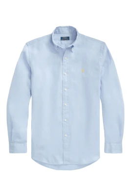 Blå Linneskjorta med Pony Motif
