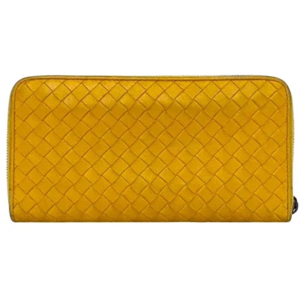 Bottega Veneta Vintage Pre-owned Leather wallets Yellow Dames