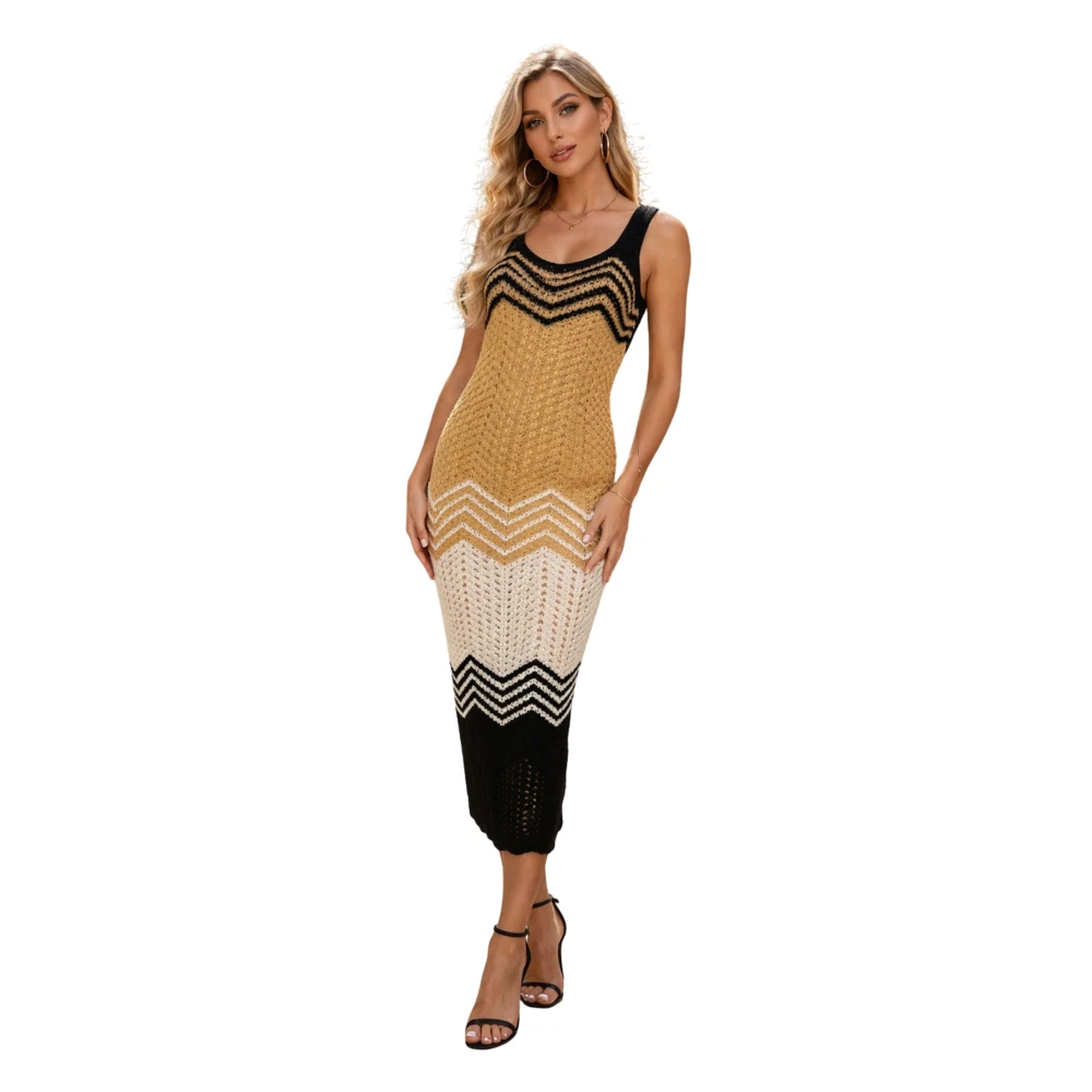 Akep Women's Multicolor Knitted Dresses, M, Abito In Maglia Sfumato
