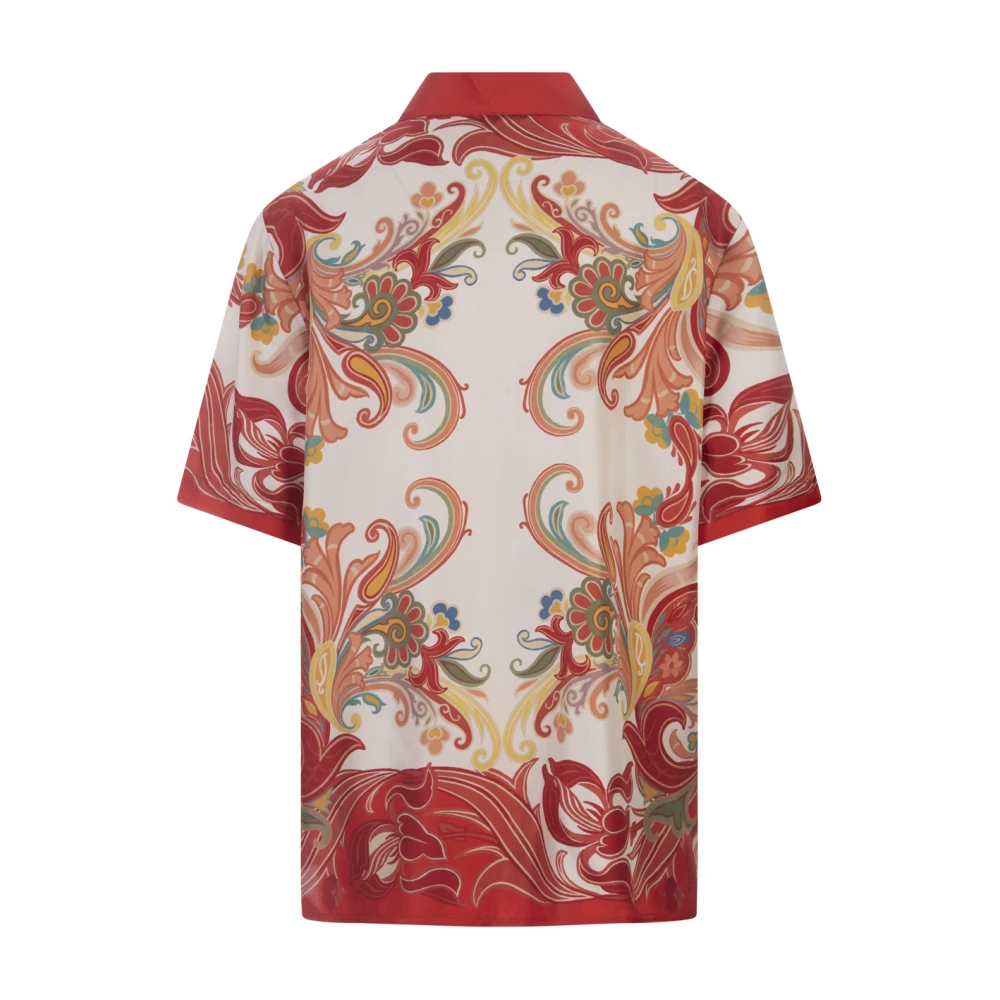 ETRO Rode Zijden Paisley Print Shirt Red Dames