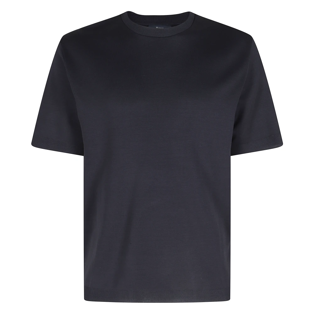 Herno Mannelijk Blauw Tops Heren, M, T-Shirt Met Ronde Hals