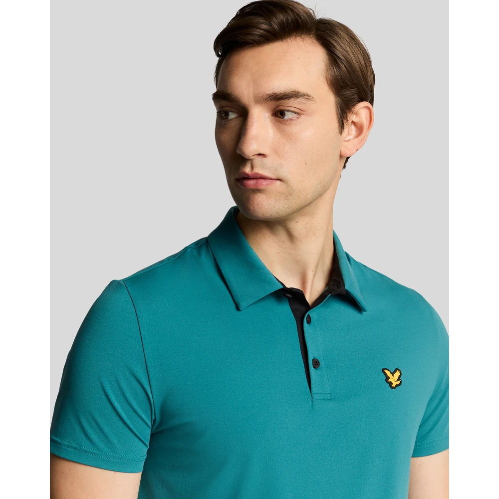 Lyle & Scott SS Polo Shirts Contrast Placket Polo Shirt Blue Heren