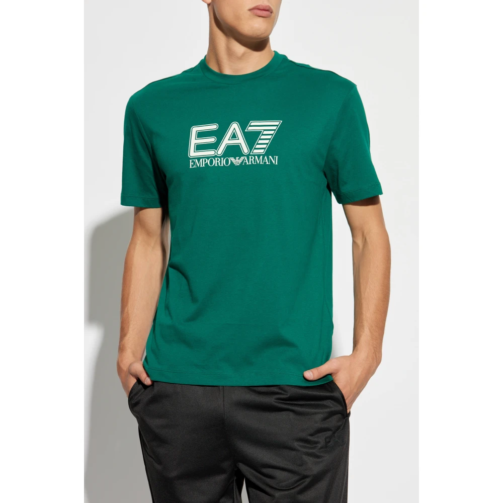 Emporio Armani EA7 Katoenen T-shirt Green Heren