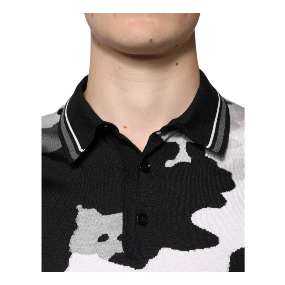 Dolce & Gabbana Zijden Camo Polo Shirt Multicolor Heren