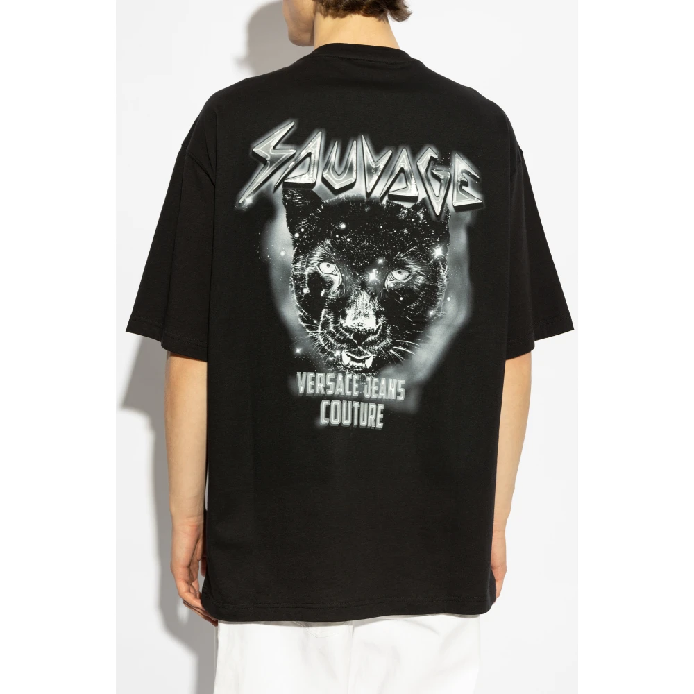 Versace Jeans Couture Bedrukt T-shirt Black Heren