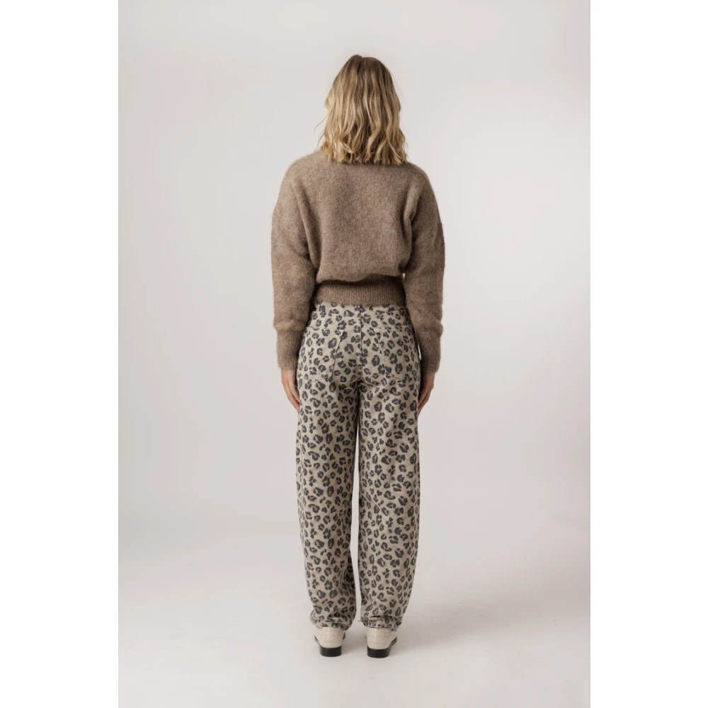 By-Bar Luipaardprint Flared Jeans Multicolor Dames
