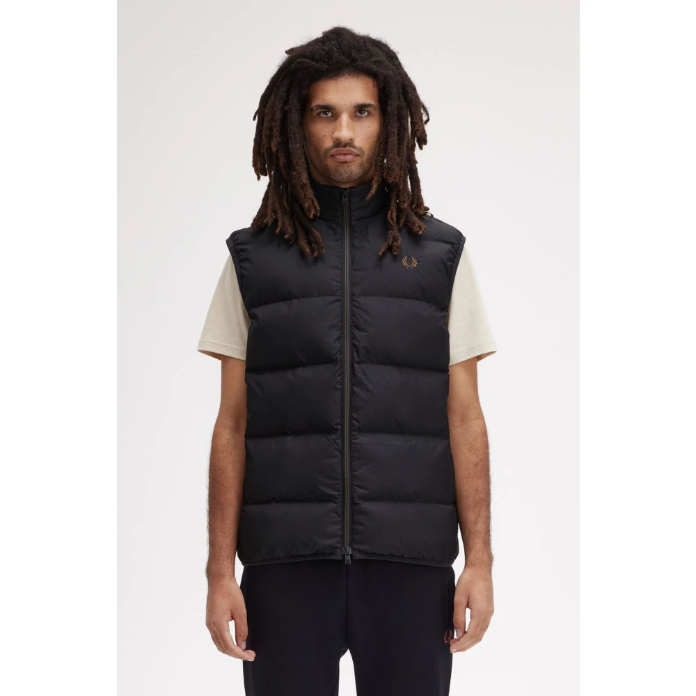 Fred Perry Zwarte Geïsoleerde Gilet Vest Black Heren
