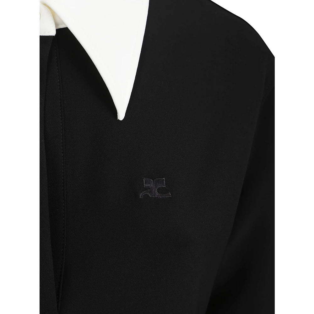 Courrèges Stretch Polo Mini Jurk Black Dames