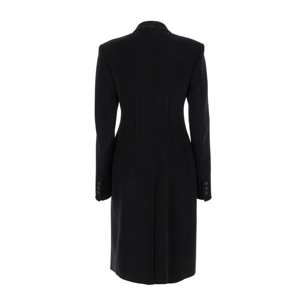 SPORTMAX Zwarte Wolle Double-Breasted Jas Vrouw Black Dames