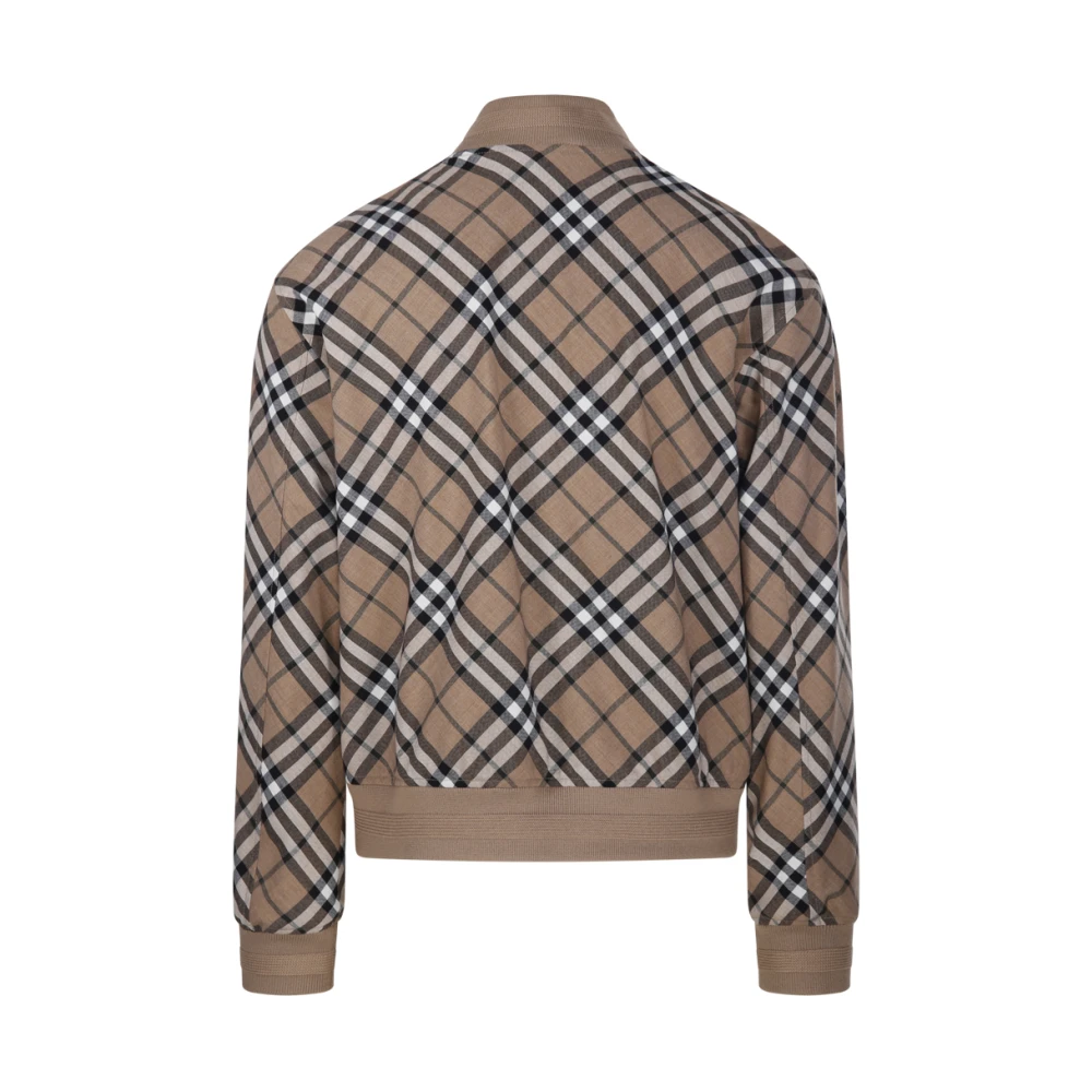 Burberry Geruite Jas Beige Heren
