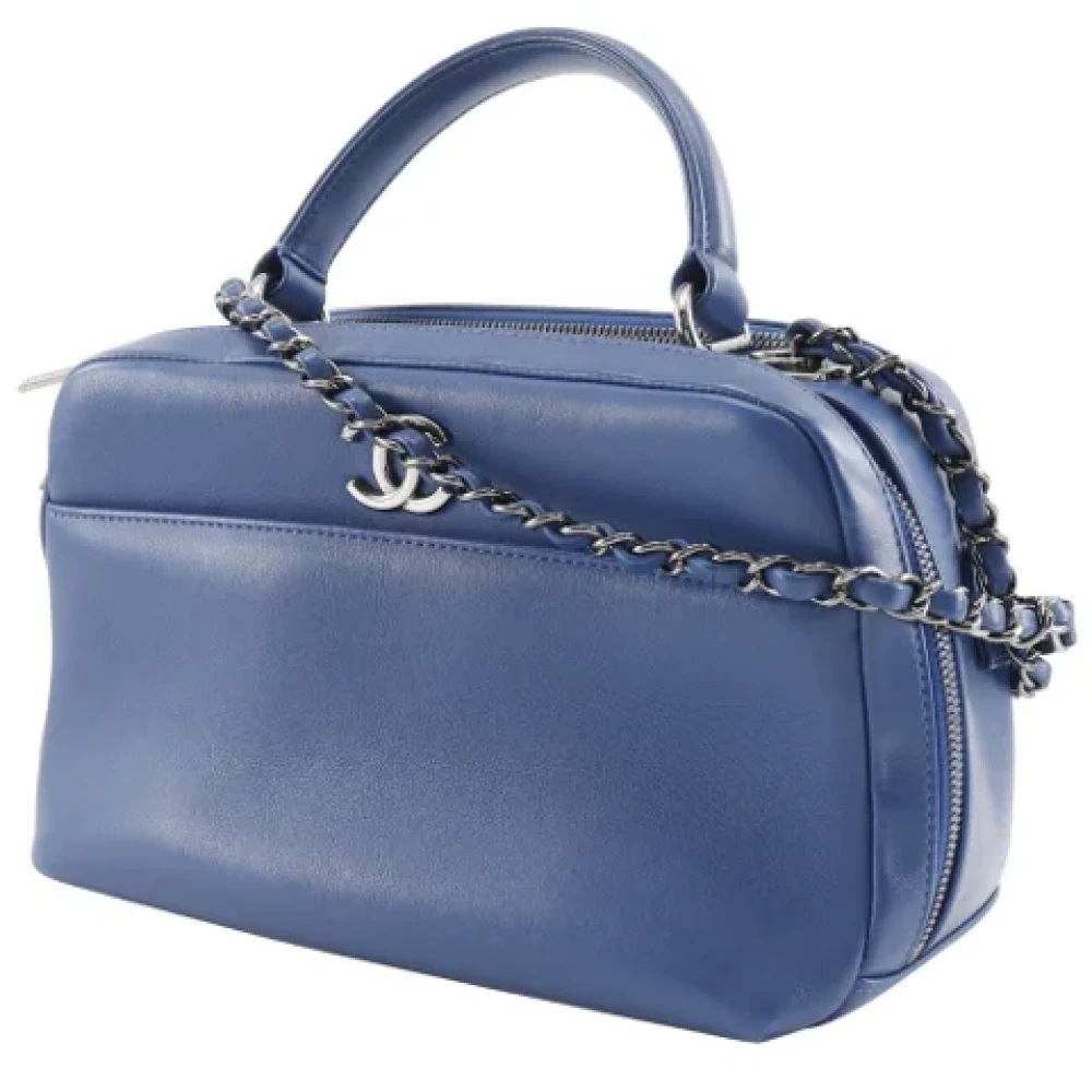 Chanel Vintage Pre-owned Leather handbags Blue Dames