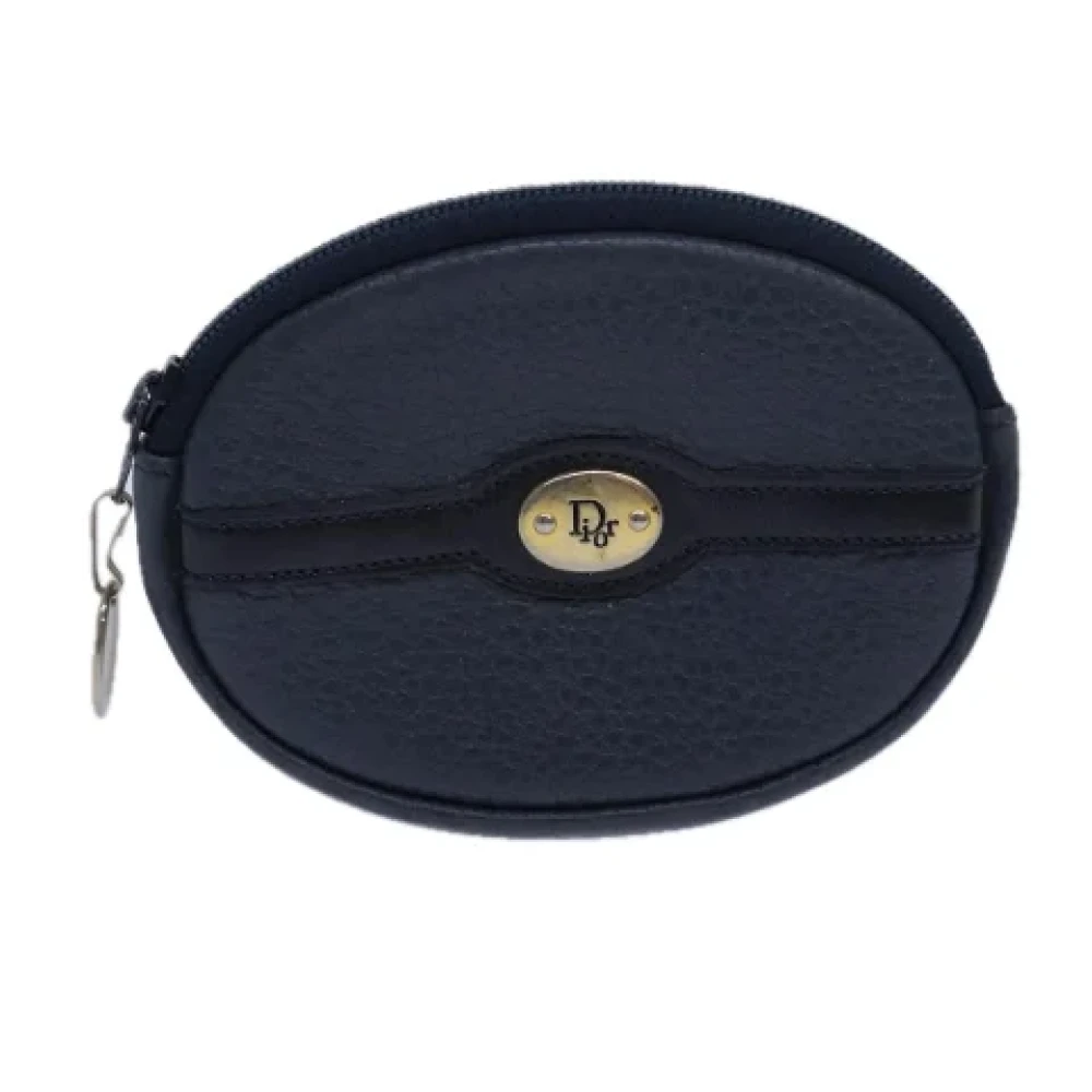 Dior Vintage Pre-owned Leather wallets Blue Dames