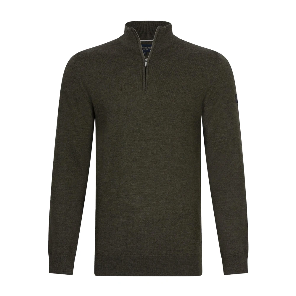 Cavallaro Merino Half Zip Sweater Green, Herr