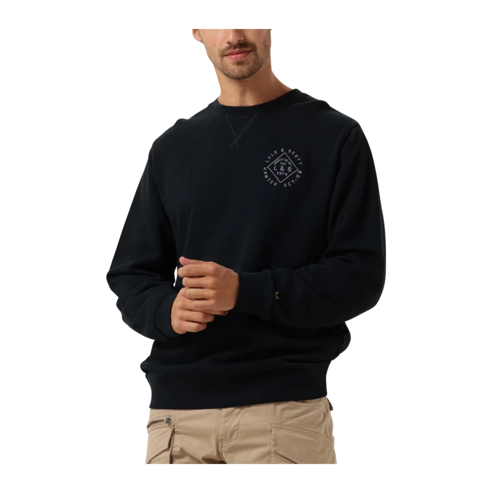 LYLE & SCOTT Heren Truien & Vesten Stamp Crew Neck Sweatshirt Donkerblauw