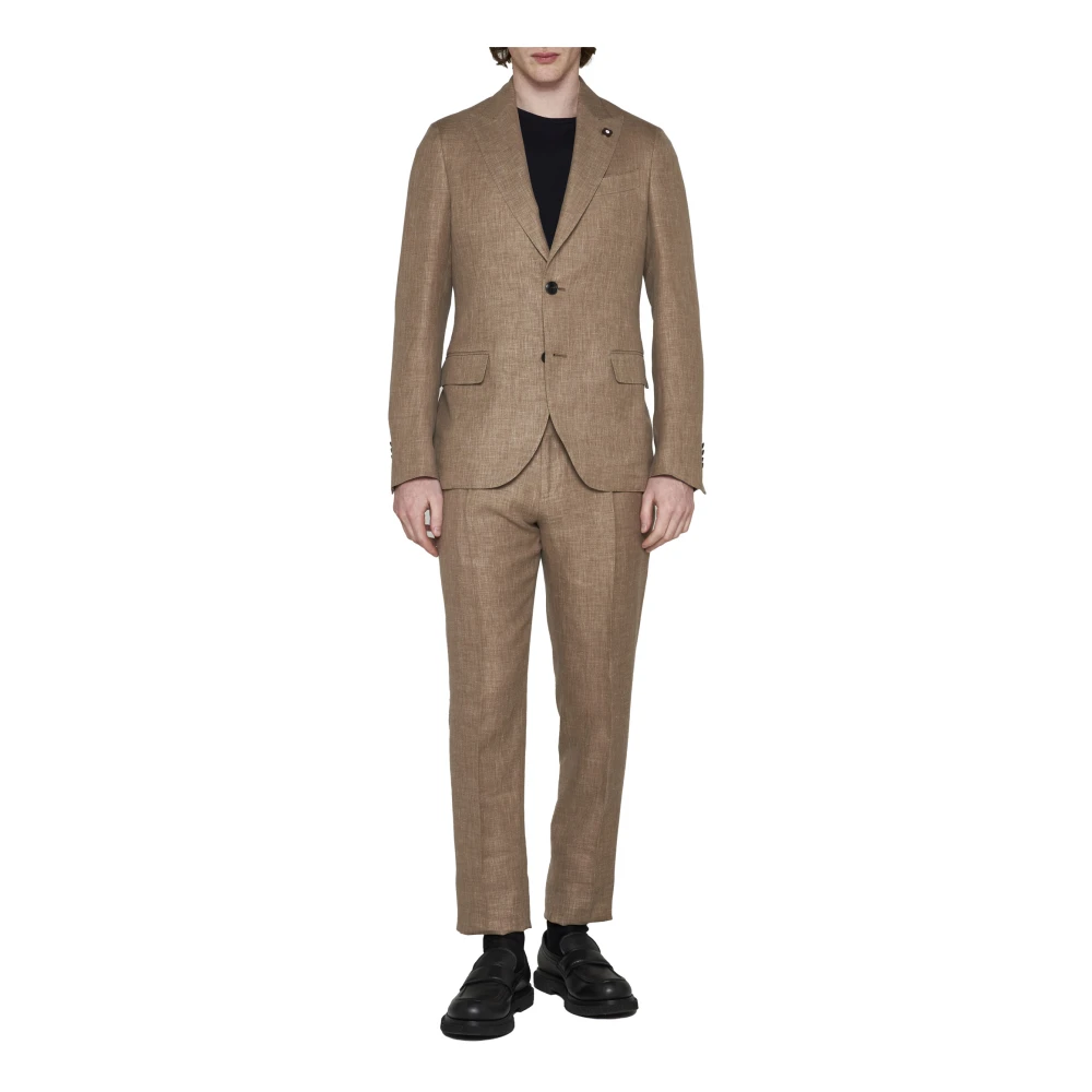 Lardini Beige Wollen Pak Beige Heren