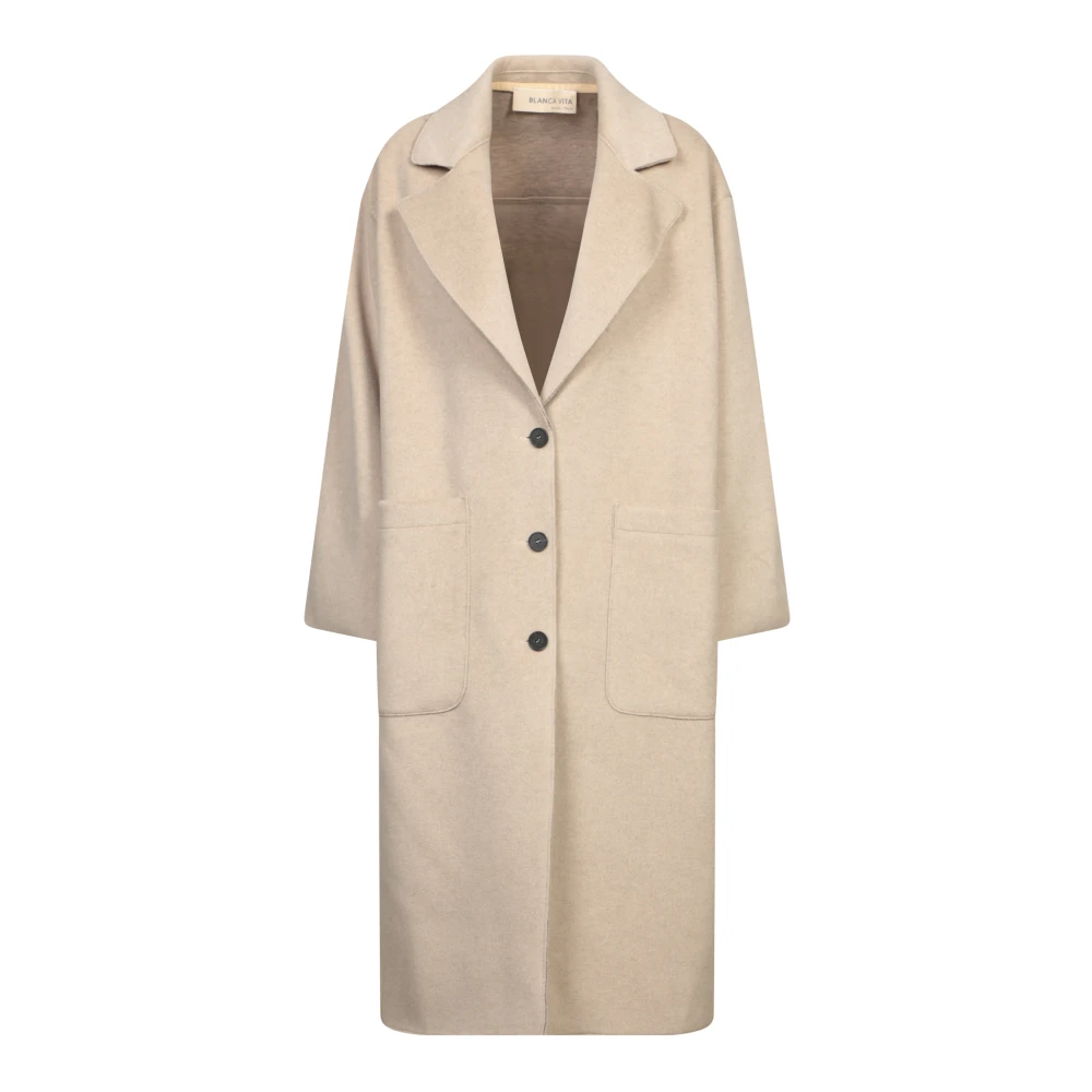 Blanca Vita Elegant Beige Coat Aw24 Beige Dames