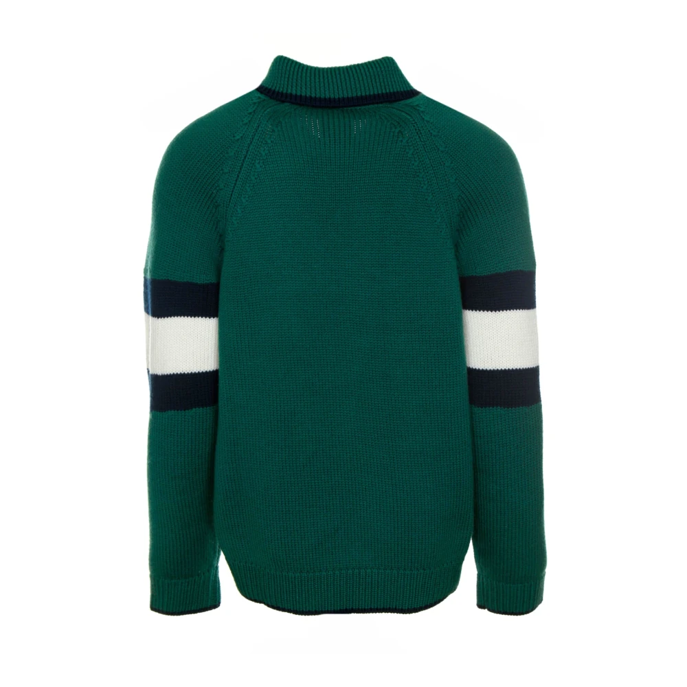 Casablanca Kleur Blok Polo Sweater Green Heren