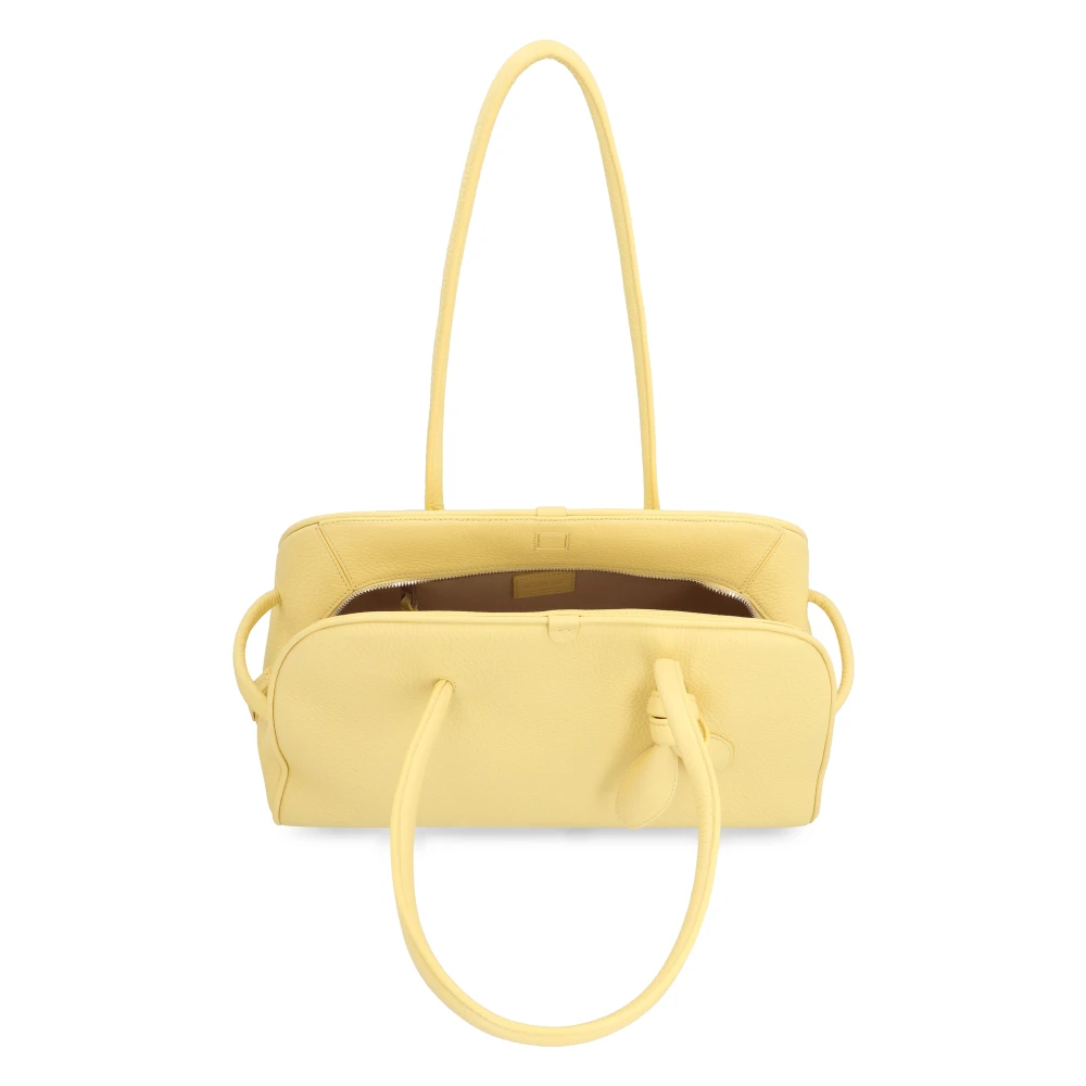 Jacquemus Leren schoudertas met magnetische sluiting Yellow Dames