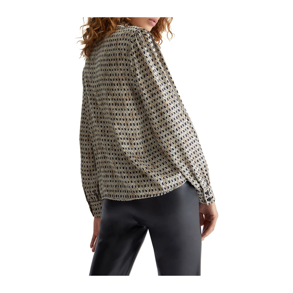 Liu Jo Geometrische Print Satijnen Shirt Multicolor Dames