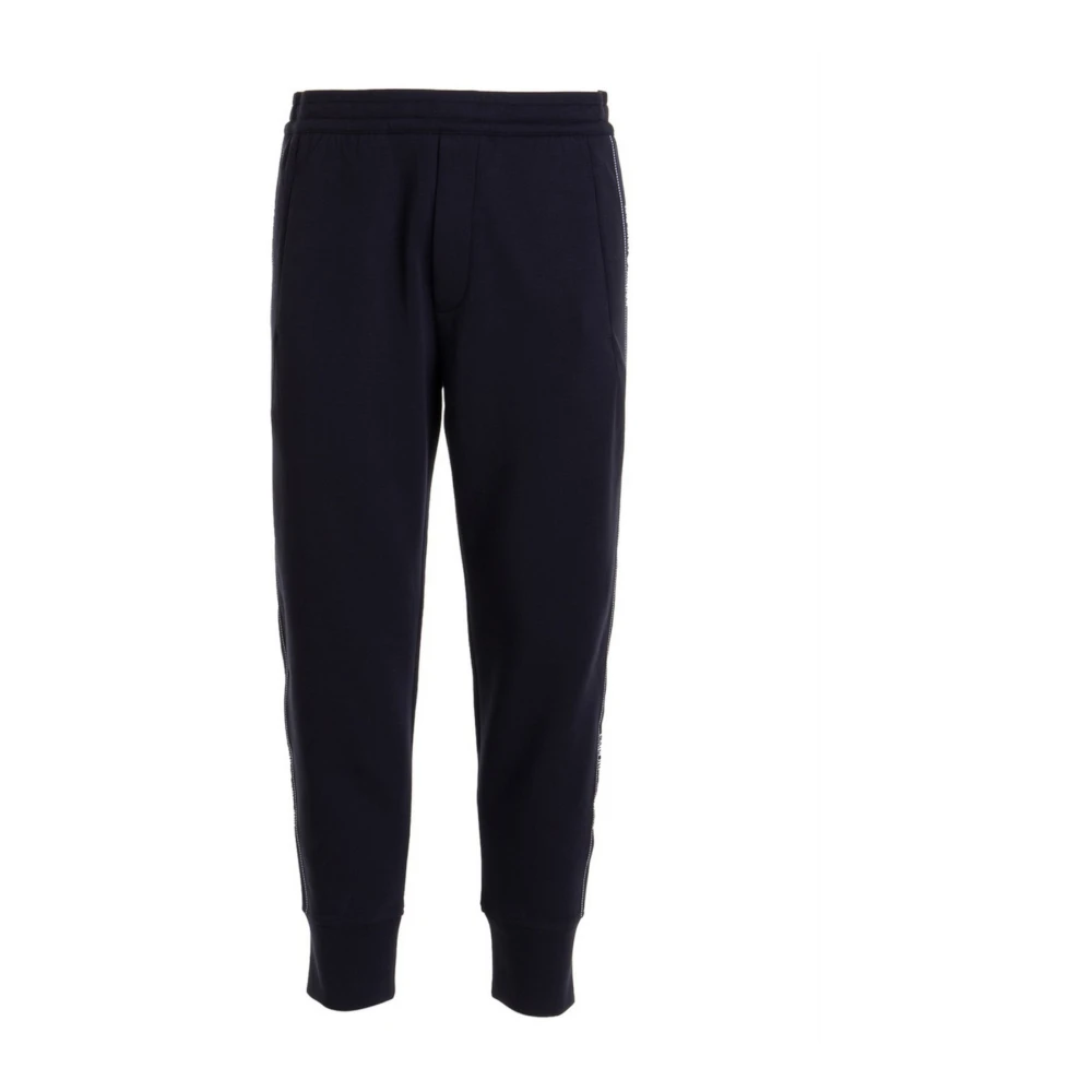 Emporio Armani Navy Blauwe Joggerbroek met Logoband Blue Heren