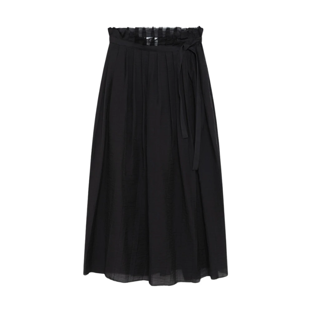 Alpha Studio Women's Black Gonna Lunga A Portafoglio - Maxi Skirts - M - Skirts